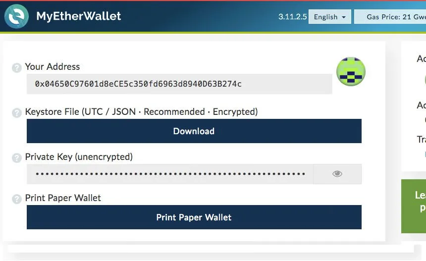 Mew Wallet Setup 5