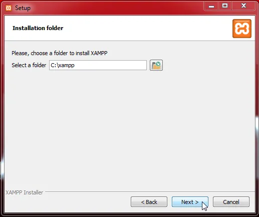 XAMPP installieren - Installationspfad angeben