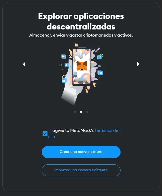 Crear Cartera MetaMask