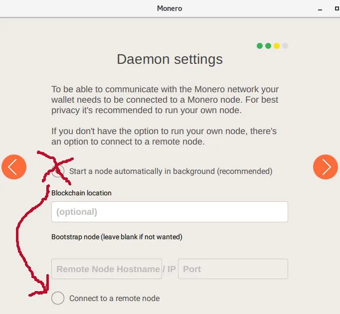 Tell Monero to use a remote node