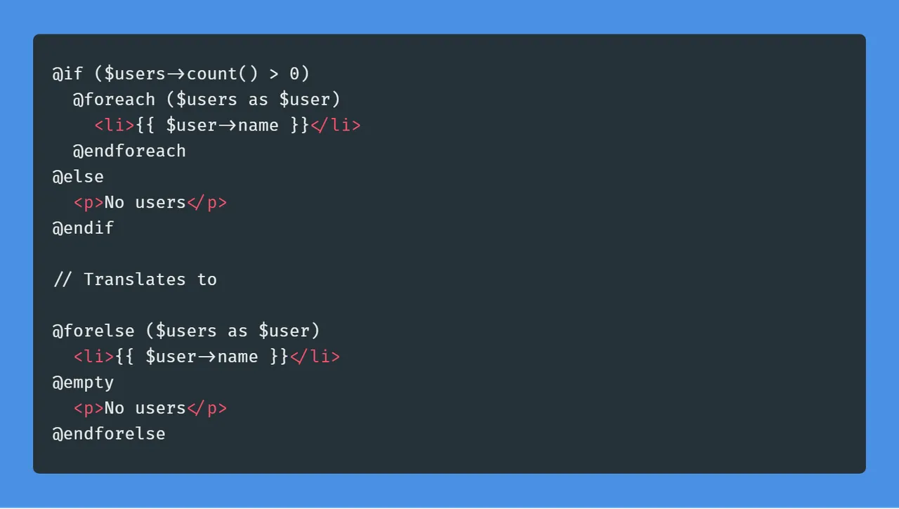 10 Underused Laravel Blade Directives - @foreach