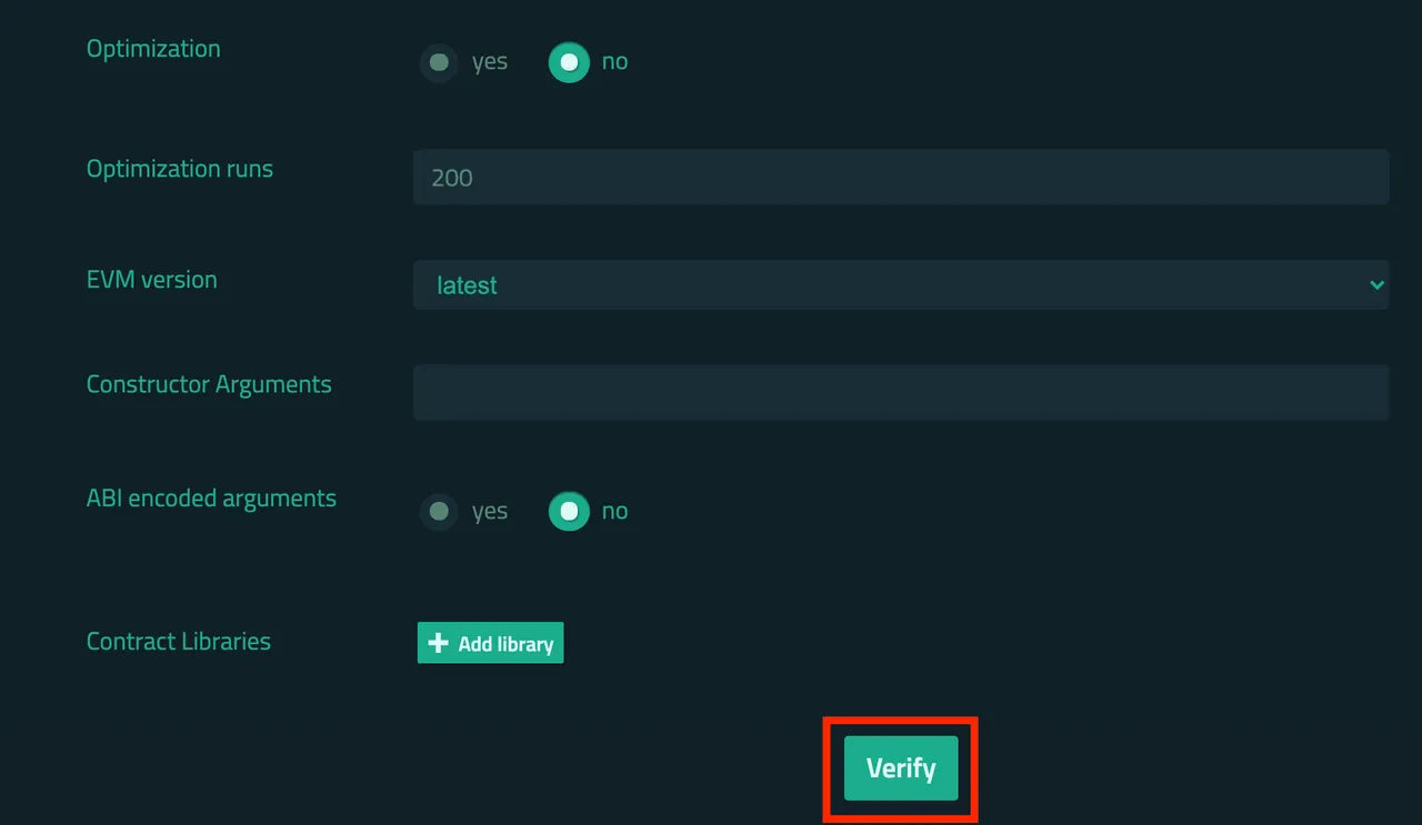 Verify contract