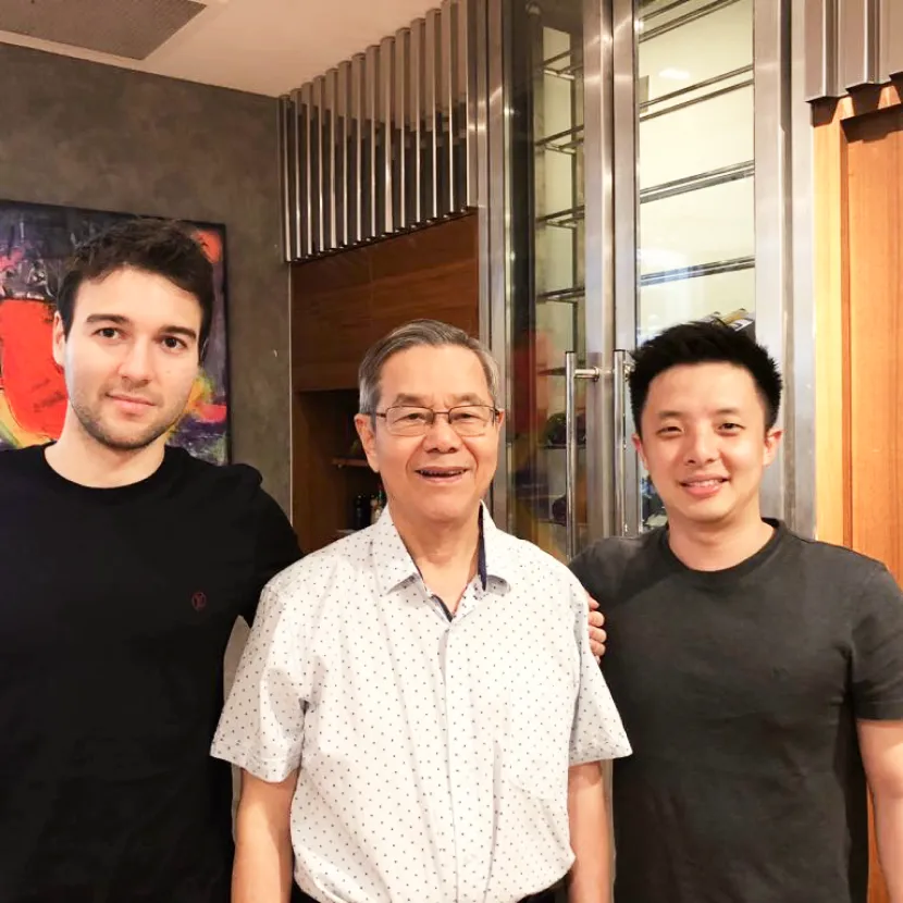 Patrick Colangelo (left), Lim Ho Kee (center) and Matthew Lim (right)