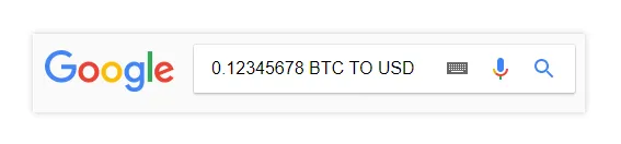 Google BTC TO USD