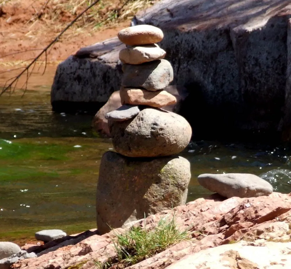Creekside cairn