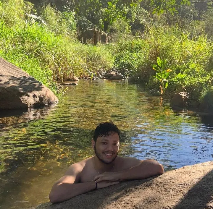 Swimming in the São Pedro River.