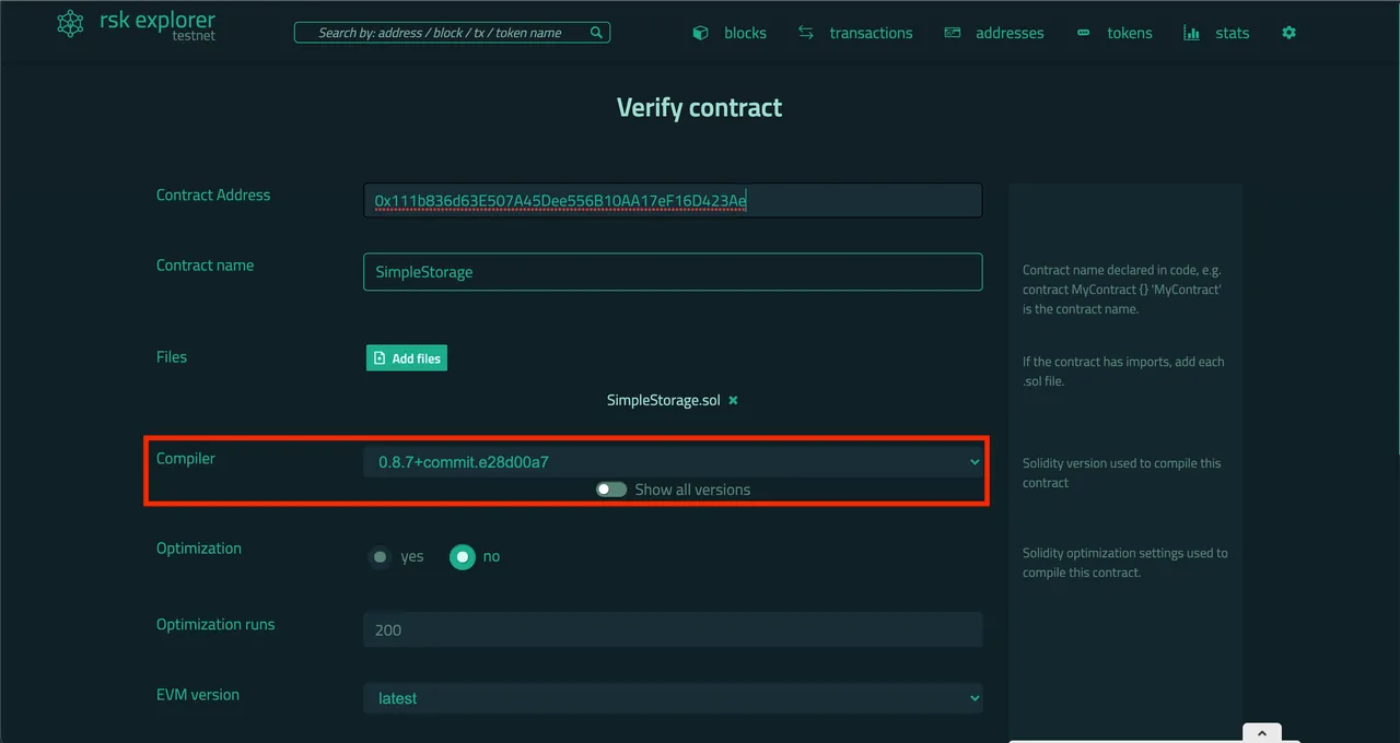 Compiler settings - explorer