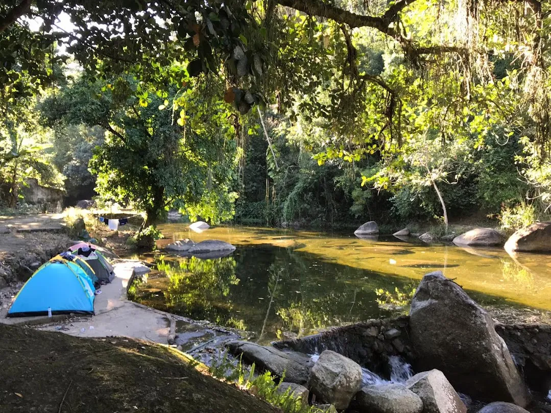 These are our tents set up facing the river.