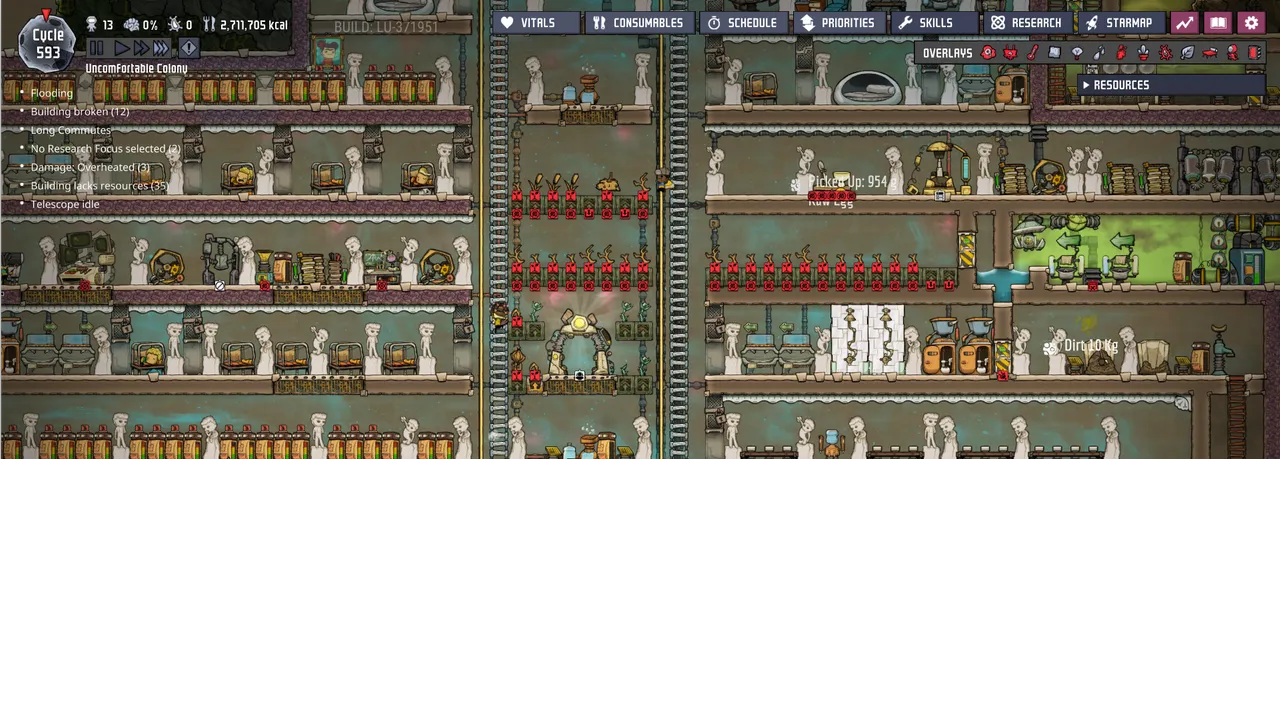 Screenshot of my Oxygen Not Included colony