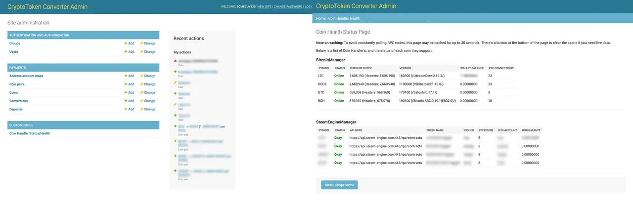 Screenshot of Admin Panel