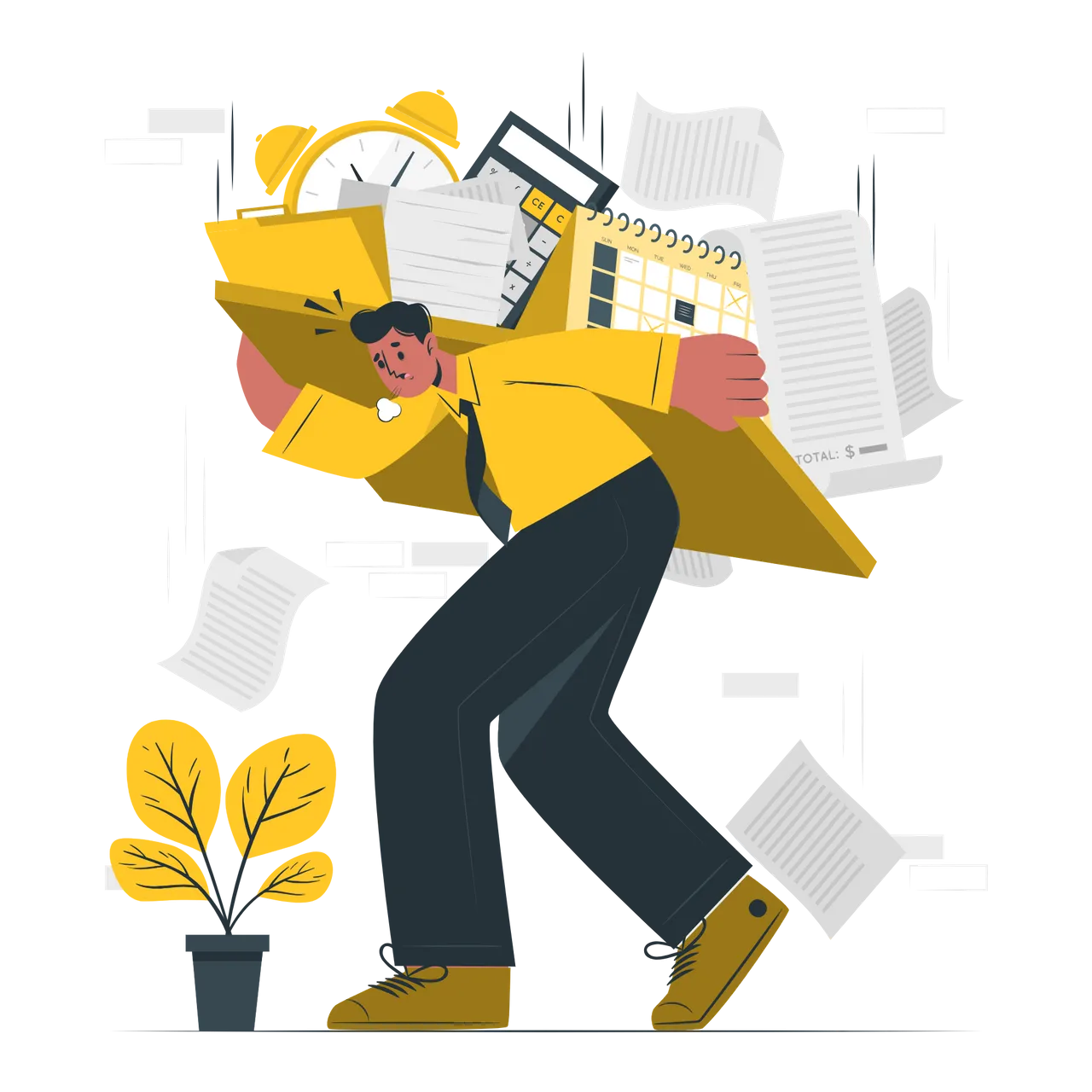 picture of someone with a heavy workload