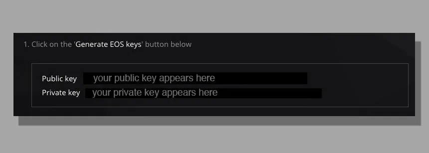 MEW Generate keys