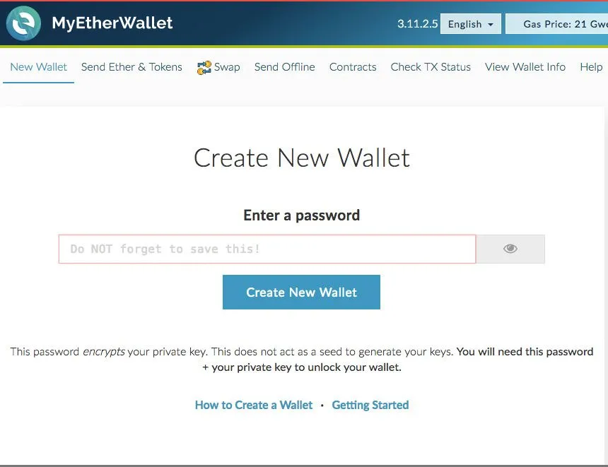 Mew Wallet Setup 1