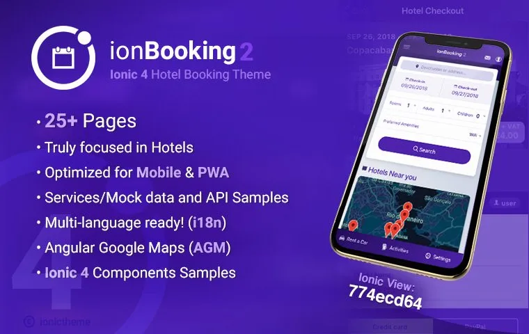 ionBooking 2 - Ionic 4 ionBooking and tripIonic Themes