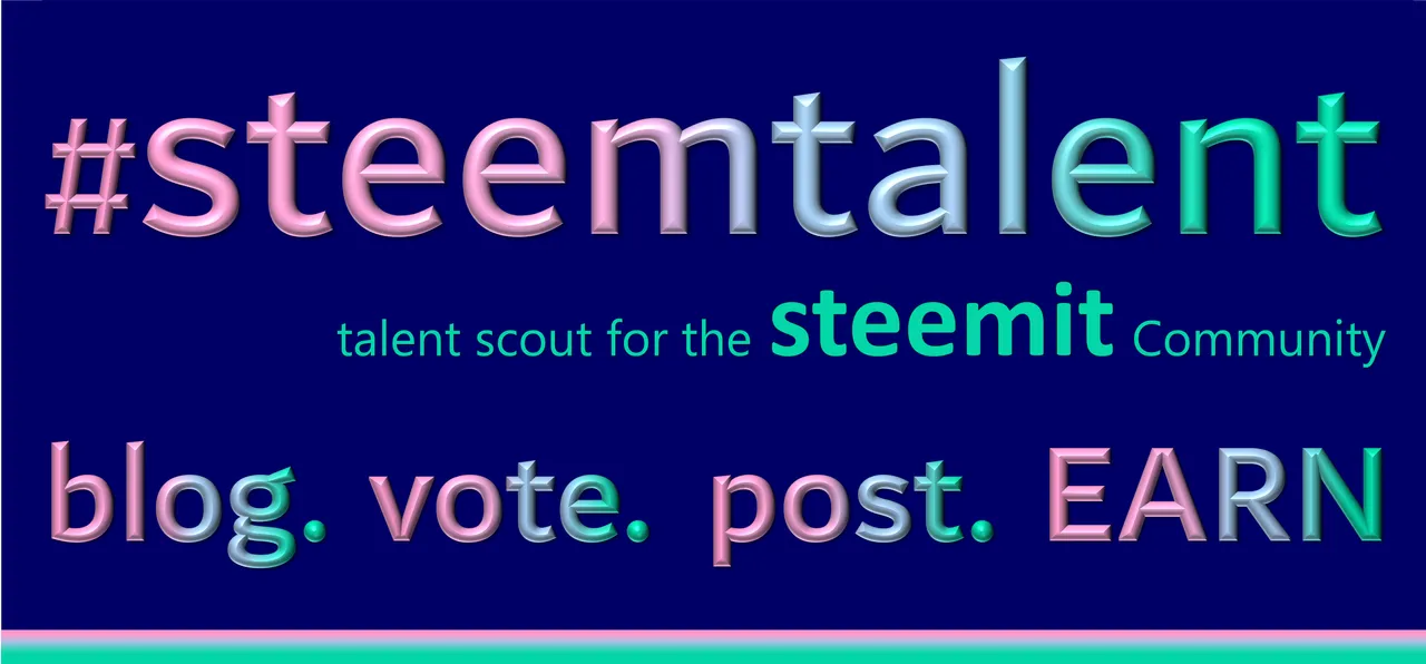 SteemTalent blog. vote. post. EARN.png