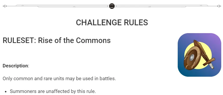 RISE OF THE COMMONS weekly challenge