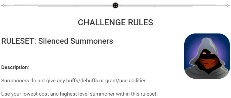 SILENCED SUMMONERS weekly challenge