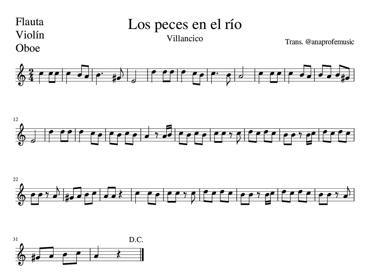 partitura los peces en el rio flauta oboe violin.jpg