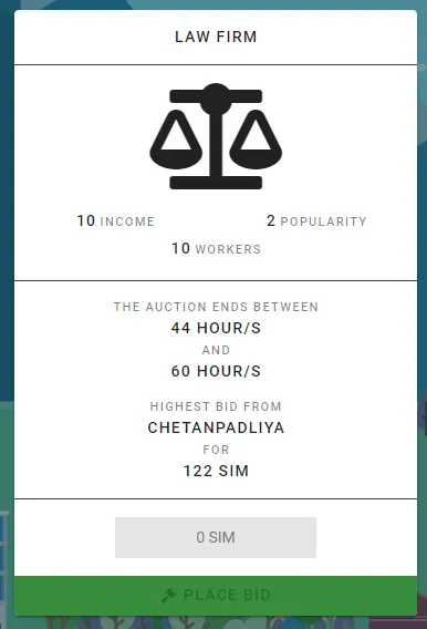 Auction item - Law Firm - bid 150 SIM.PNG