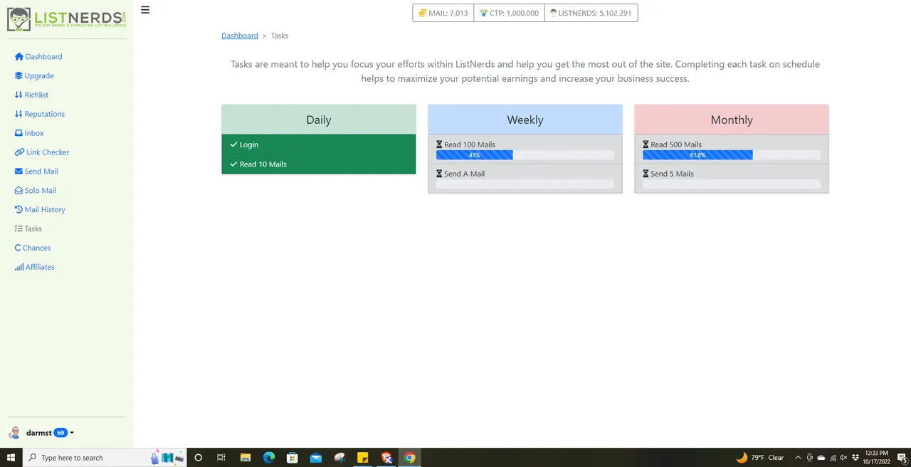 ListNerds proof of work 10-17-22.PNG