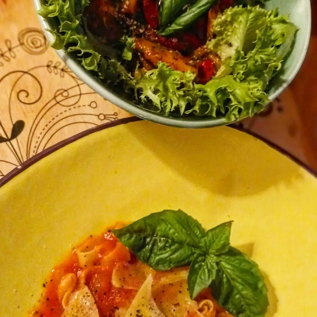 Pasta and salad