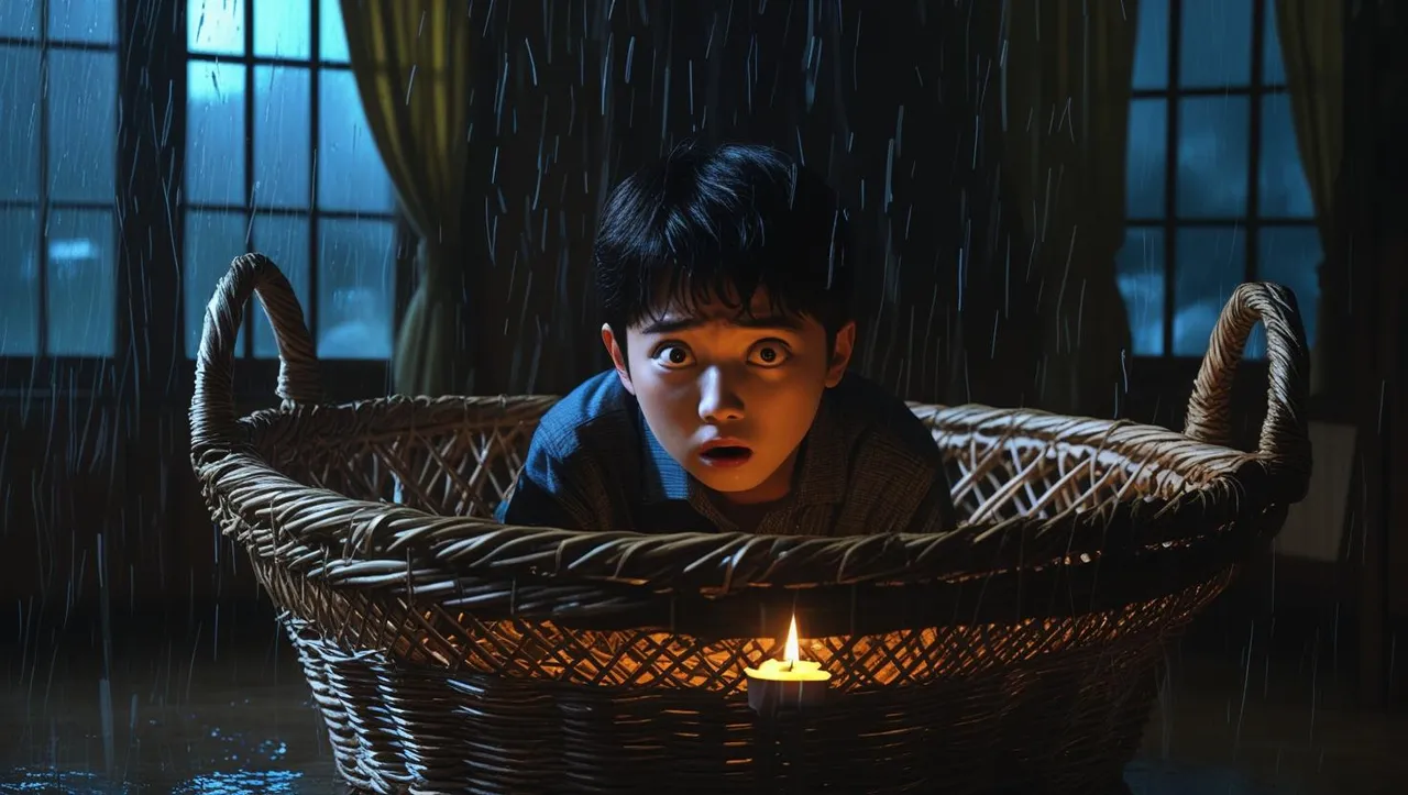 Niño coreano oculto en una cesta de mimbre en medio de una tormenta, la ces_20250617_201549_0000.jpg