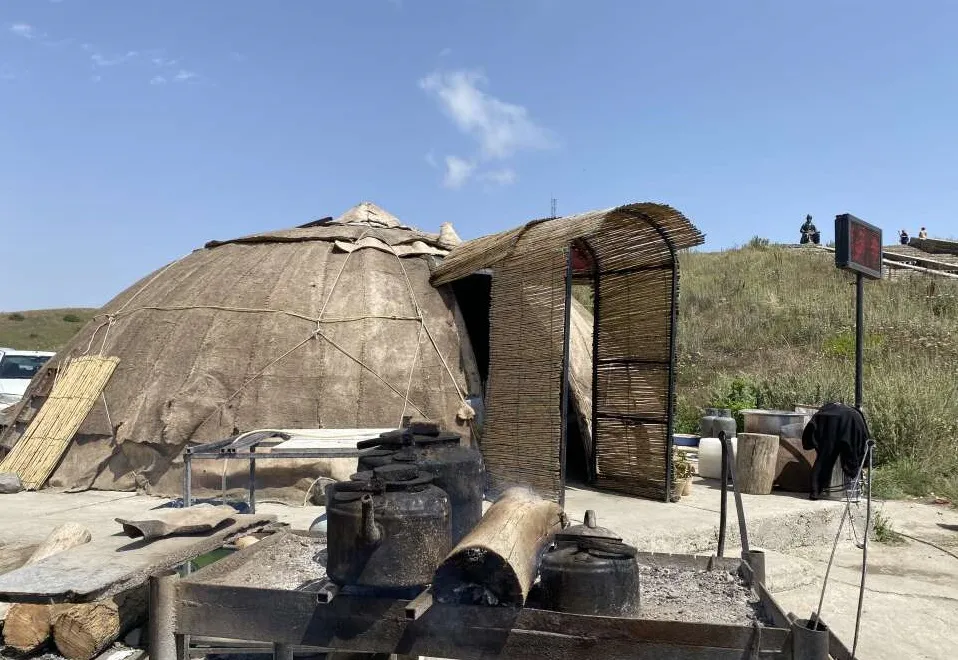 Traditional tent and fire tea