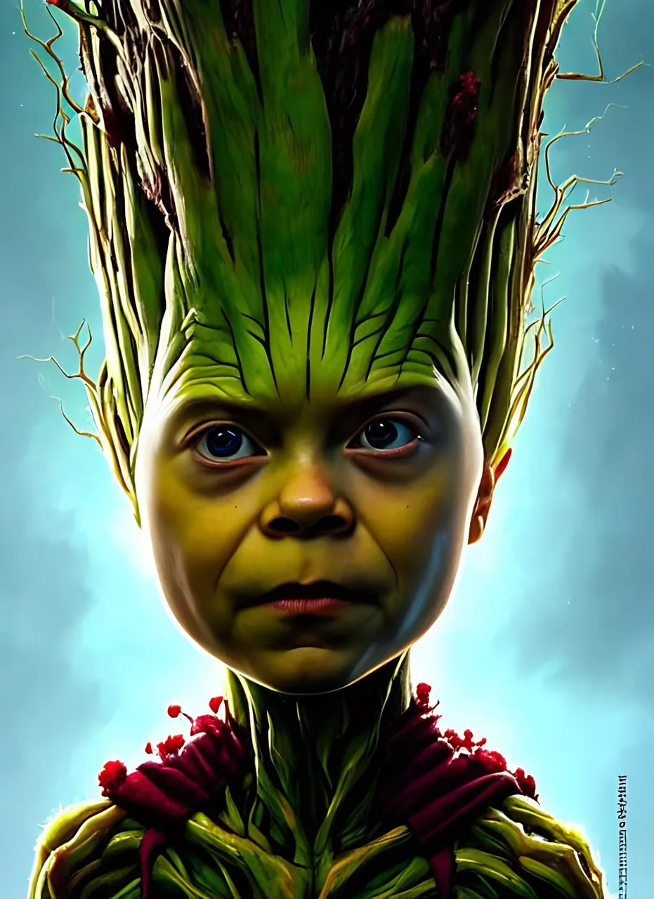 symmetry!! portrait of  Greta Thunberg as Groot (5).jpg