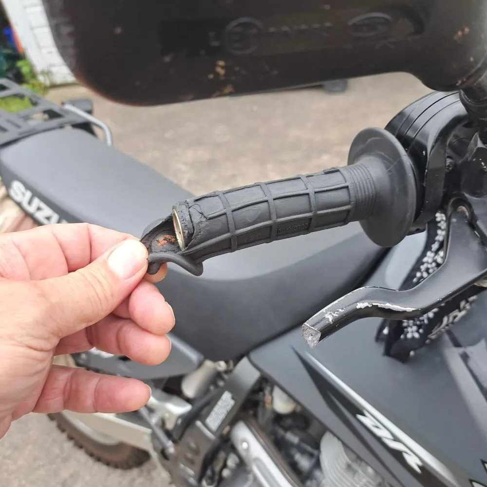 Old grips were falling apart.