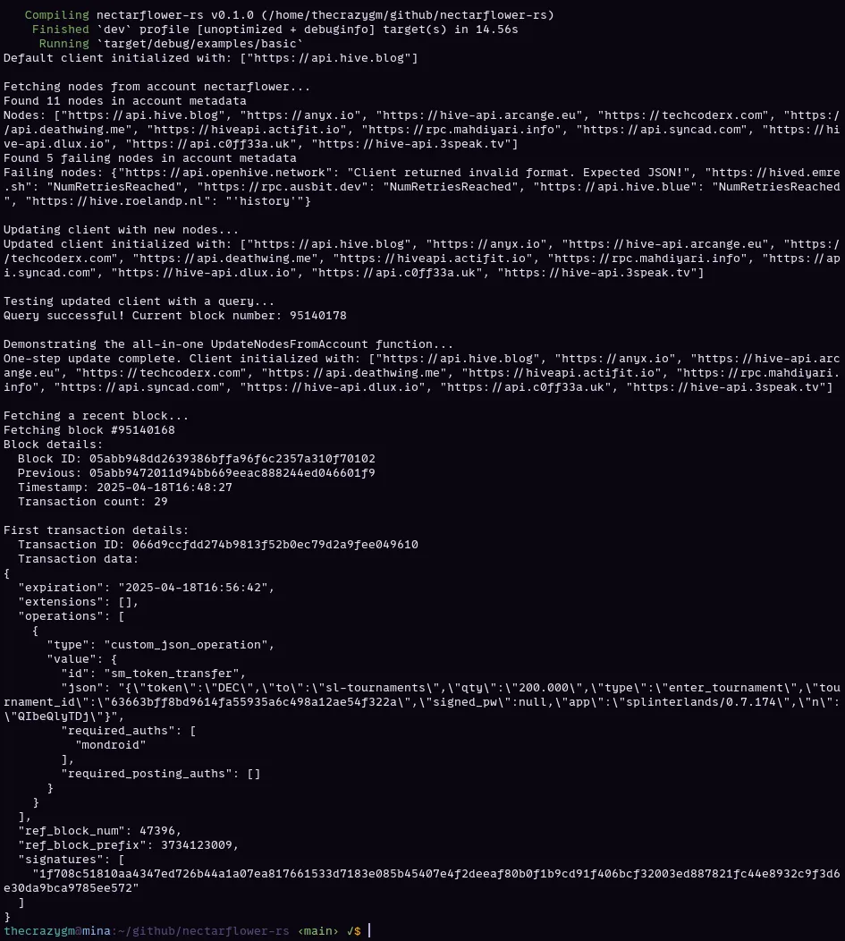 Rust handling the raw Hive data retrieval.