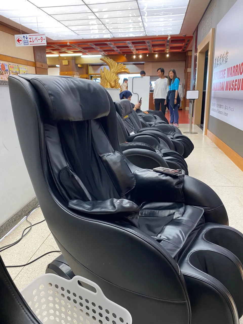 The massage chairs