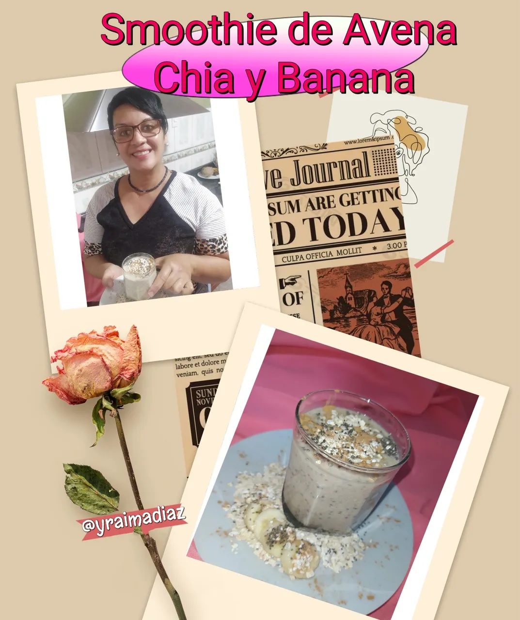 Oatmeal chia and banana smoothie // Smoothie de Avena Chia y Banana