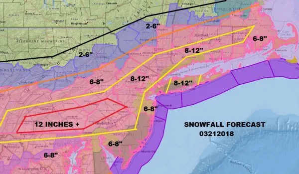 Winter Storm Warning Washington DC To Boston #Springwinterstorm Raising Snow Estimates Across The Area Winter Storm Warning 03212018