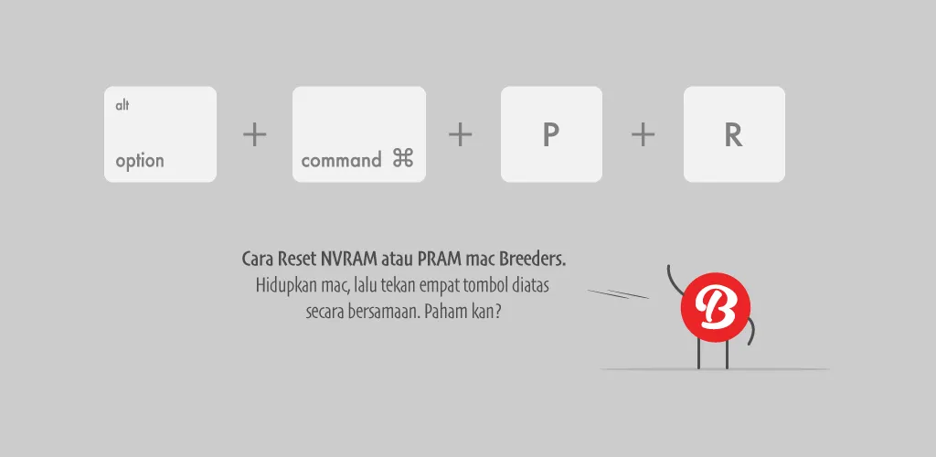 Ilustrasi cara reset NVRAM atau PRAM sistem macOS