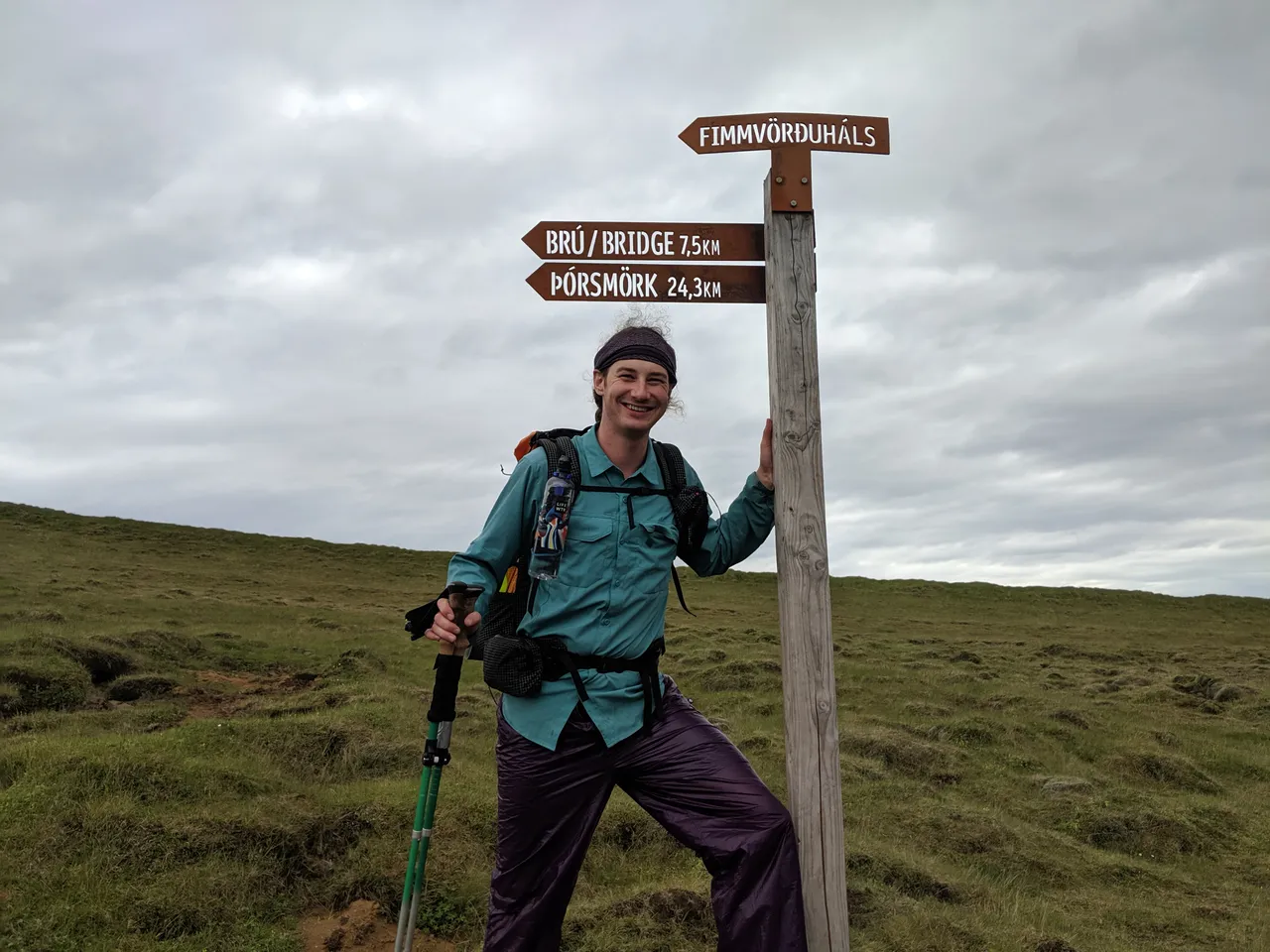 Fimmvörðuháls Trail marker