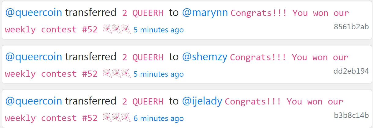 QUEER rewards QC Contest 52