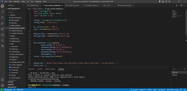 Building a Hive/HBD ticker history with Mariadb & Python