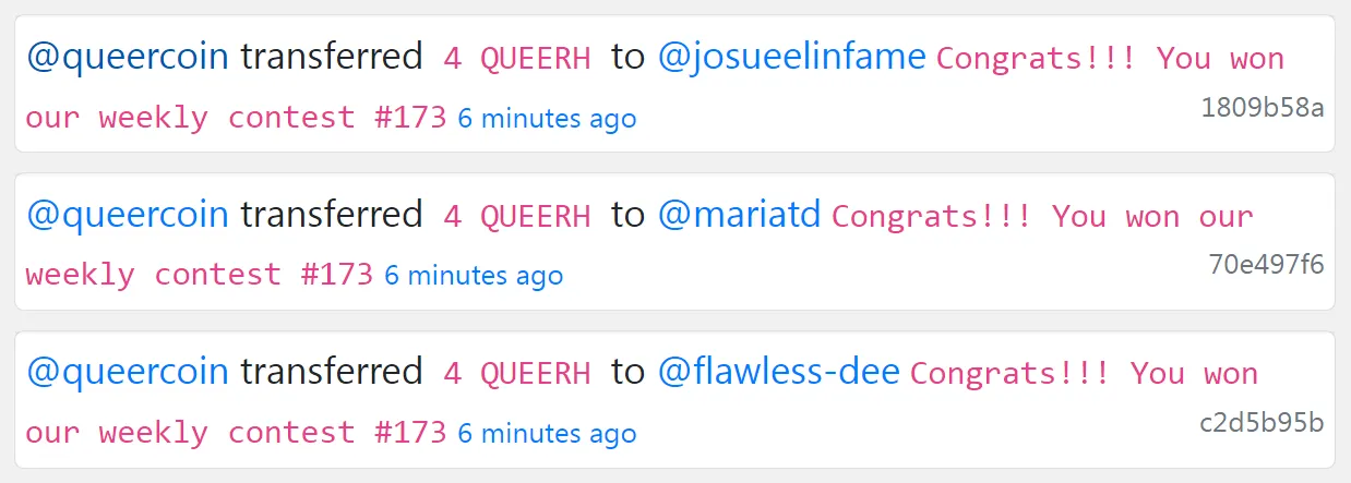 QUEER rewards QC Contest 173