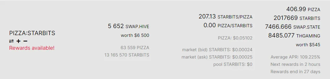 PIZZA:STARBITS pool