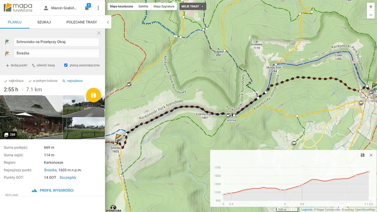 My route / Moja trasa wejścia