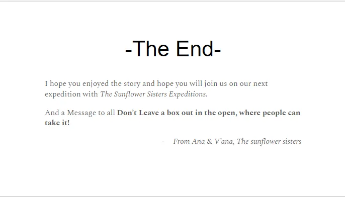 the sunflower sister's expeditions - mystery box the end.png