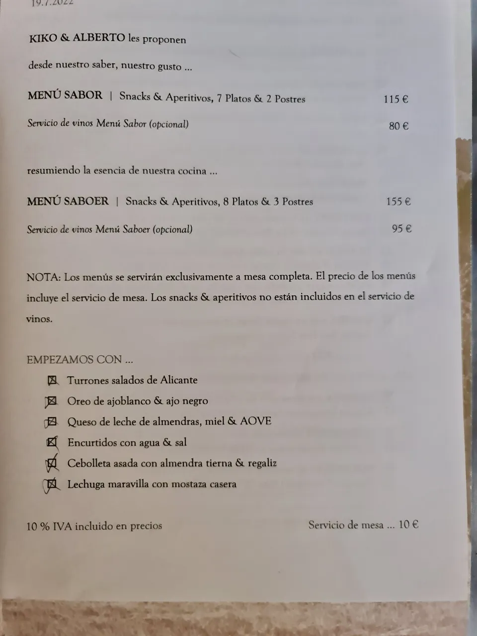 SABOER menu items (1).