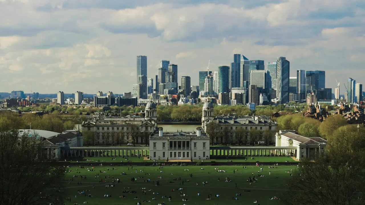 Greenwich Park view from the top of the hill