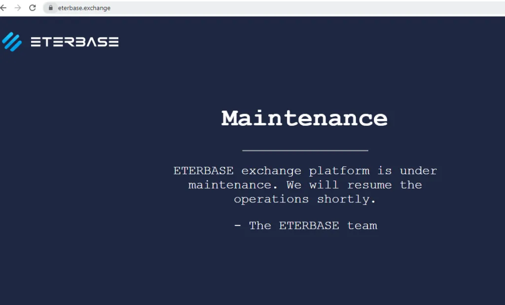Eterbase down after hack