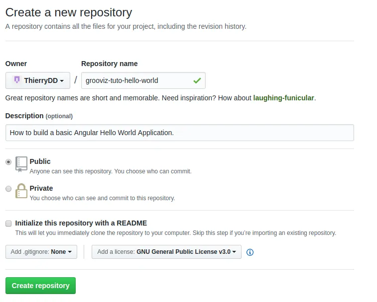 Create New Repository