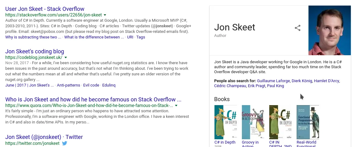 Jon Skeet Google Search