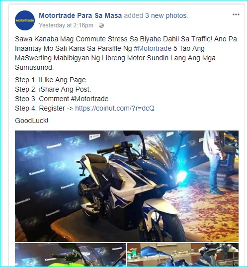 Fake Motortrade Post