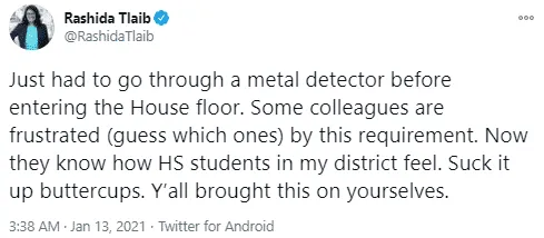 Rashida Tlaib tweet