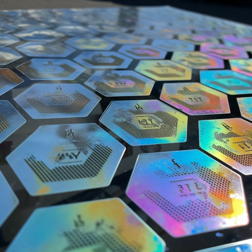 ackza_a_giant_sheet_of_holographic_security_stickers_with_hexa_b6c3553a-c3b7-4249-ab8e-3ea7cc7a2521.png