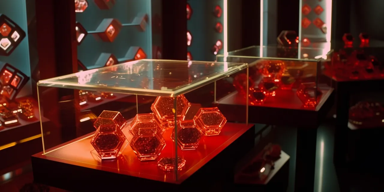 ackza_red_hexagon_honeycomb_shaped_jewlery_pieces_under_a_glas_a9c99e00-e91b-43b4-ba10-25150046f3ab.png